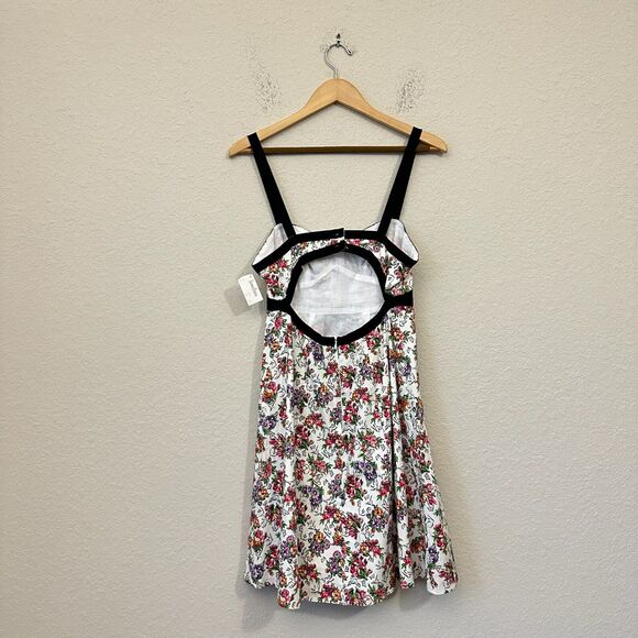 NWT NANETTE LEPORE A-Line Mini Dress Cut-Out Back in Multi Floral Print - Picture 6 of 13